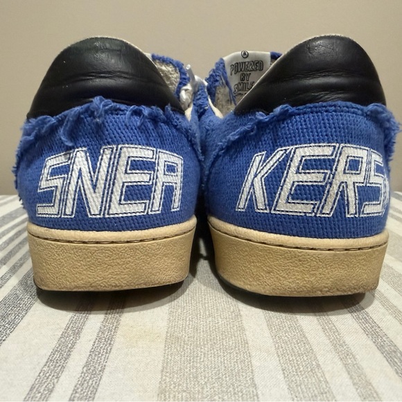 Golden Goose Distressed Blue and White Sneakers - Picture 5 of 9